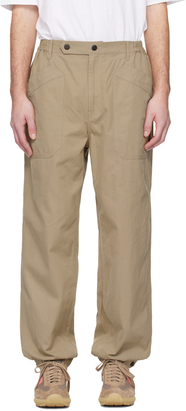 visvim: Beige Carrol Trousers | SSENSE Canada