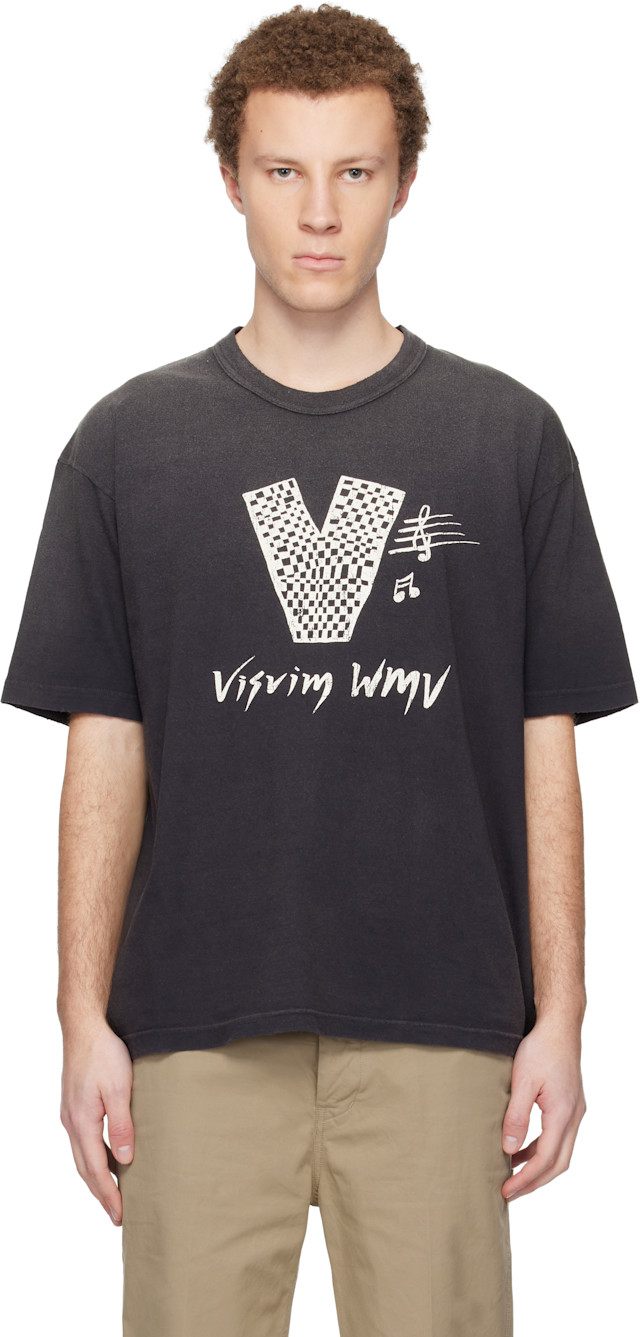 visvim: ブラック Jumbo S/S 'V' Crash Tシャツ | SSENSE 日本