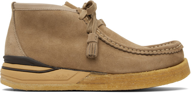 靴 visvim BEUYS TREKKER SUEDE-FOLK SAND M10 visvim: ベージュ Beuys Trekker-Folk ブーツ | SSENSE 日本