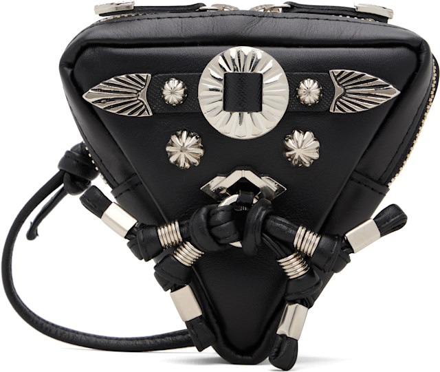 Toga Pulla: Black Triangle Shoulder Bag | SSENSE