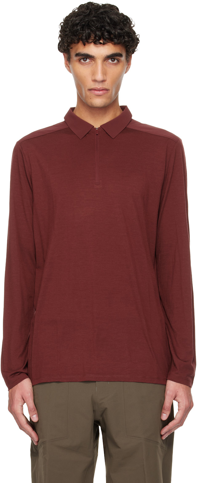 Veilance: Burgundy Frame LS Polo | SSENSE Puerto Rico