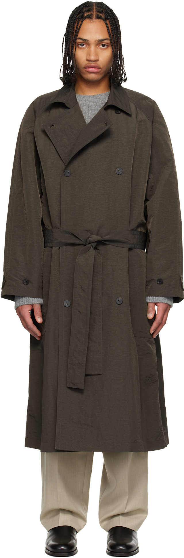LE17SEPTEMBRE: Brown Crisp Raglan Trench Coat | SSENSE