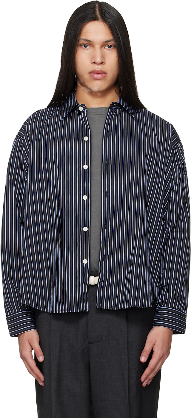 mfpen エムエフペン Qualitycottonshirts ストライプ M mfpen: ブラック Exact シャツ | SSENSE 日本