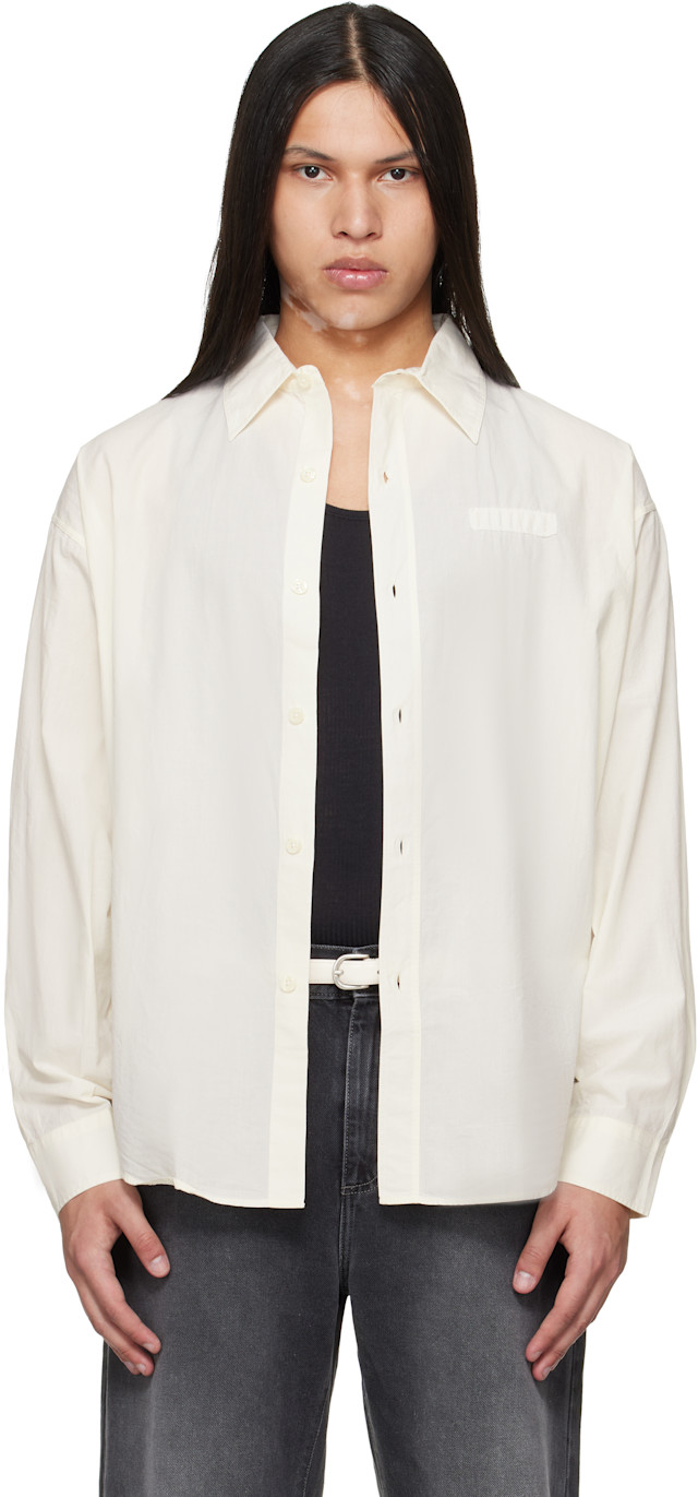 mfpen Principle Shirt オフホワイト　長袖シャツ mfpen: オフホワイト Essay シャツ | SSENSE 日本