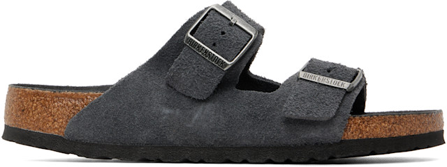 Birkenstock: グレー Arizona Soft Footbed レギュラー サンダル
