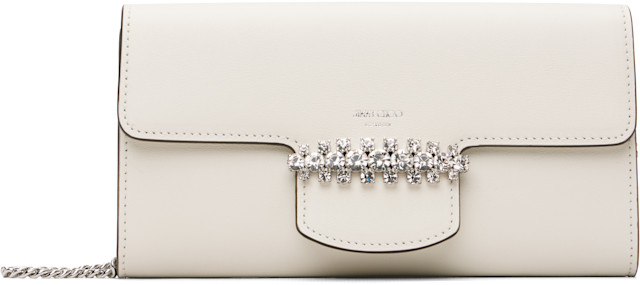 Jimmy Choo: White Bing Wallet Chain Bag | SSENSE