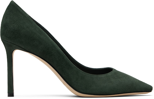 Jimmy Choo: Green Romy 85 Heels | SSENSE