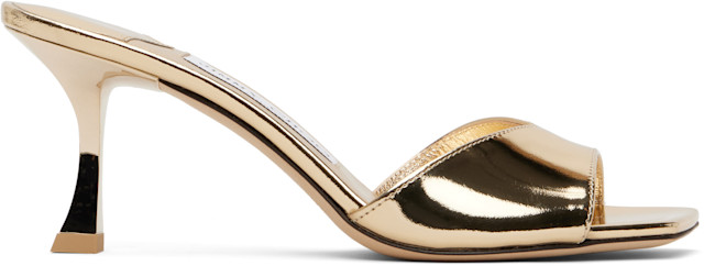 Jimmy Choo: Gold Skye 70 Heeled Sandals | SSENSE