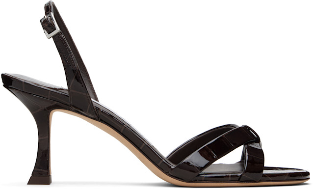 Jimmy Choo: Brown Elsy 70 Heeled Sandals | SSENSE
