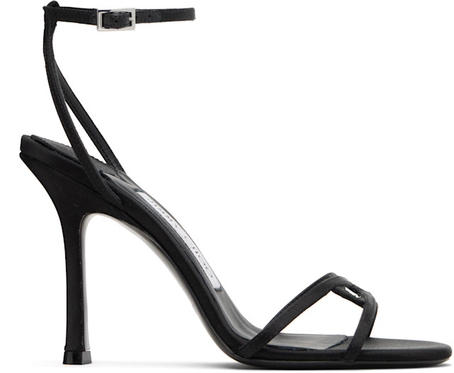 Jimmy Choo: Black Leo 100 Heeled Sandals | SSENSE
