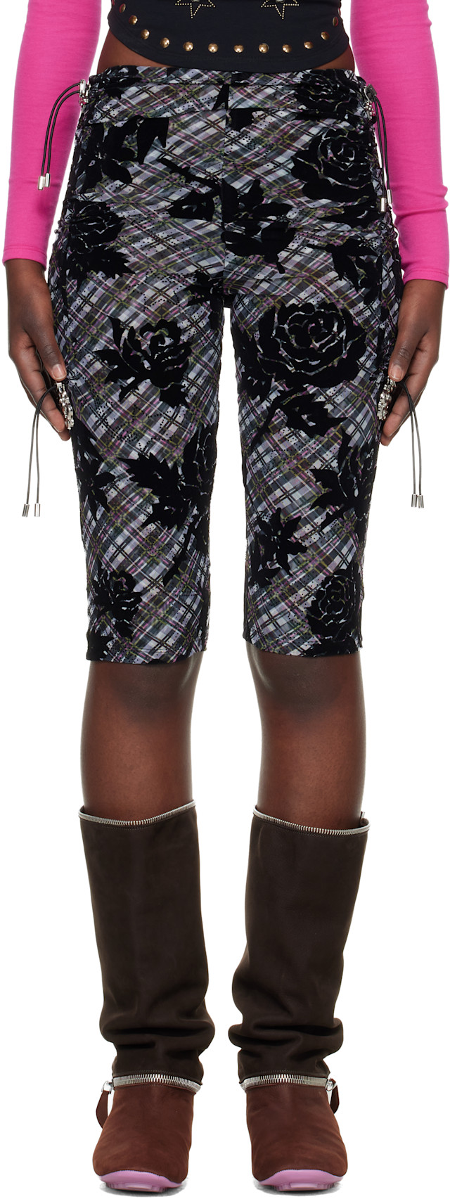 Chopova Lowena: Black Jackie Mesh Shorts | SSENSE