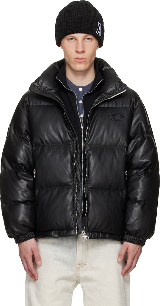 AAPE by A Bathing Ape: Black 'AAPEUNVS' Moonface Down Puffer