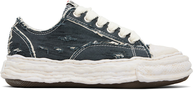 Maison MIHARA YASUHIRO: Black 'Peterson23' OG Sole Ripped Overdye