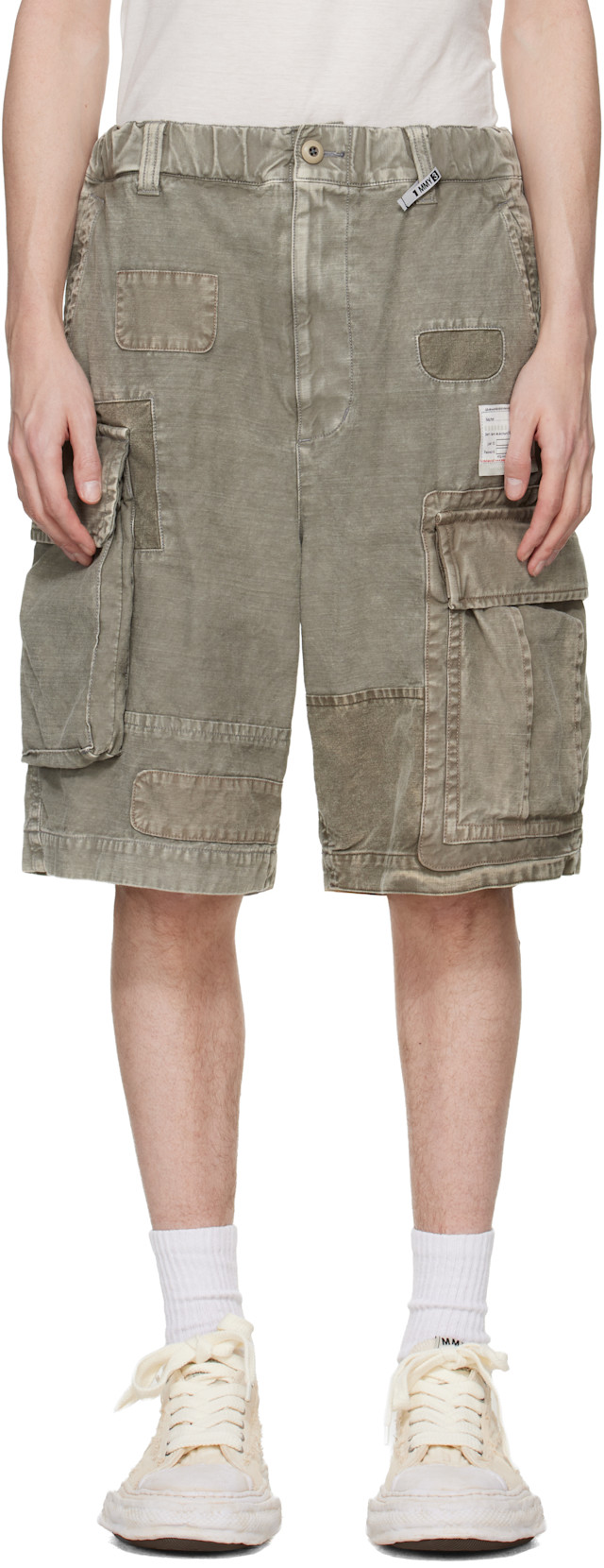 Maison MIHARA YASUHIRO: Taupe Repaired Cargo Shorts | SSENSE