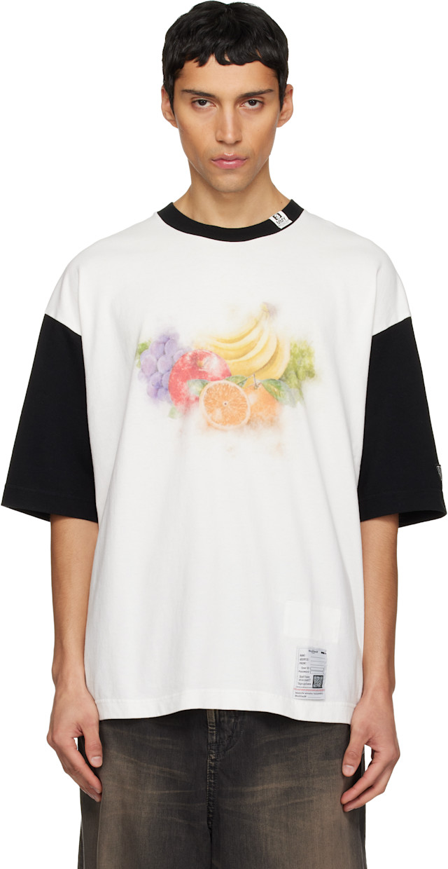 Maison MIHARA YASUHIRO プリントTシャツ 白 46 Maison MIHARA YASUHIRO: White Fruit Printed T-shirt | SSENSE