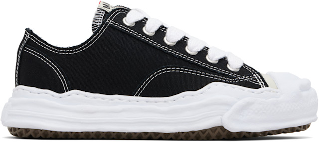 Maison MIHARA YASUHIRO: Black 'Hank' OG Sole Canvas Low-Top