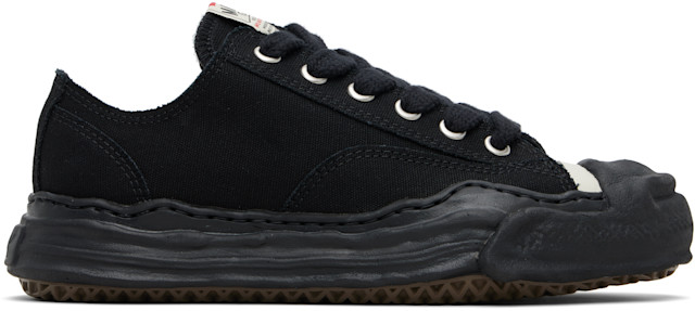 Maison Mihara Yasuhiro HANK キャンバスロー／４２ Maison MIHARA YASUHIRO: ブラック 'Hank' OG Sole キャンバス