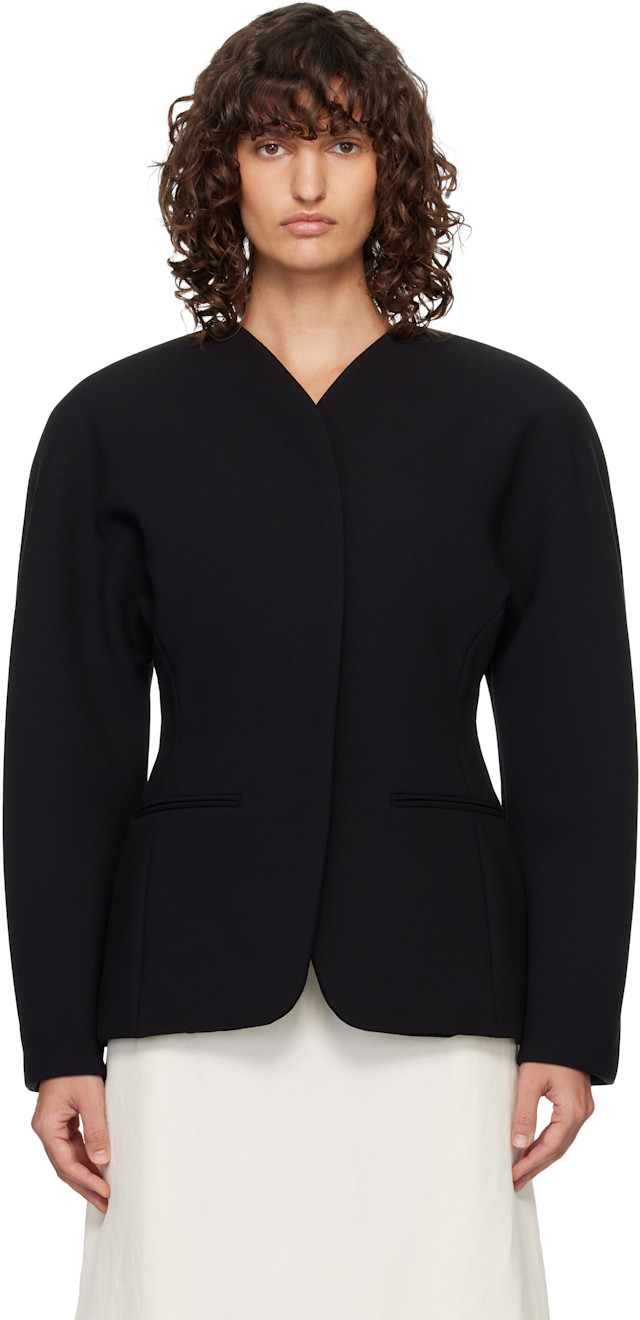 うめこ JACQUEMUS: Black 'The Ovalo' Blazer | SSENSE