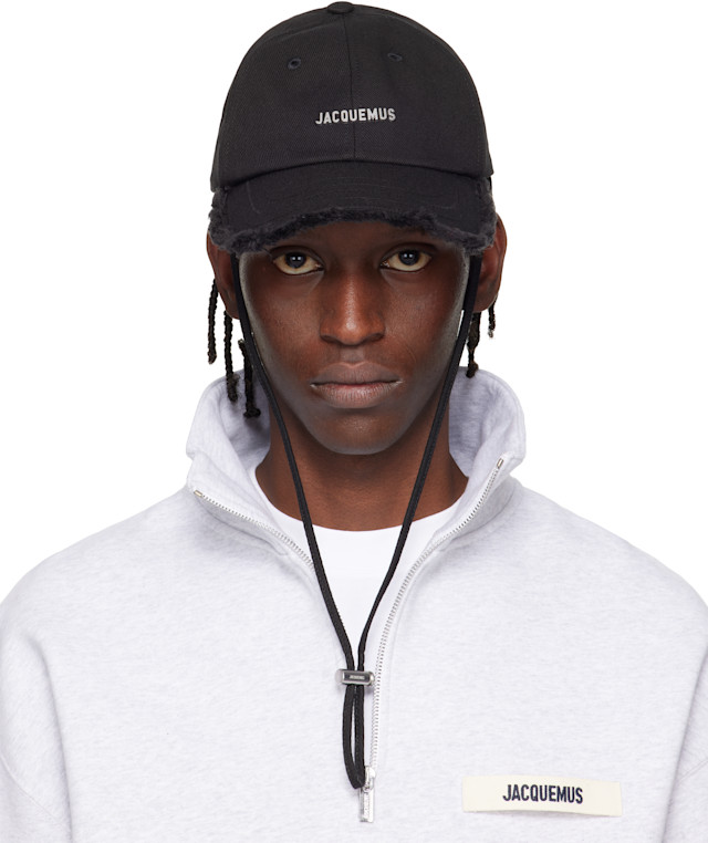 JACQUEMUS ブラックキャップ JACQUEMUS: ブラック Les Classiques 'The Artichaut' デニム キャップ