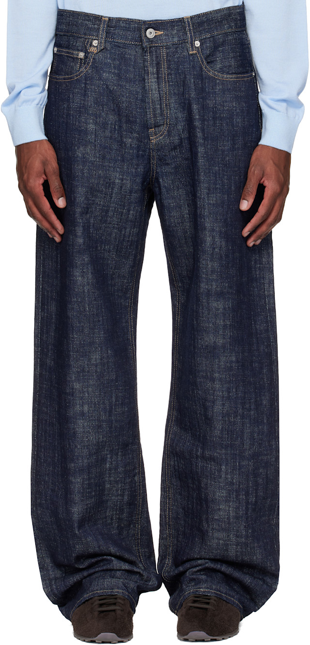 JACQUEMUS: ネイビー 'The straight de-Nîmes denim' ジーンズ