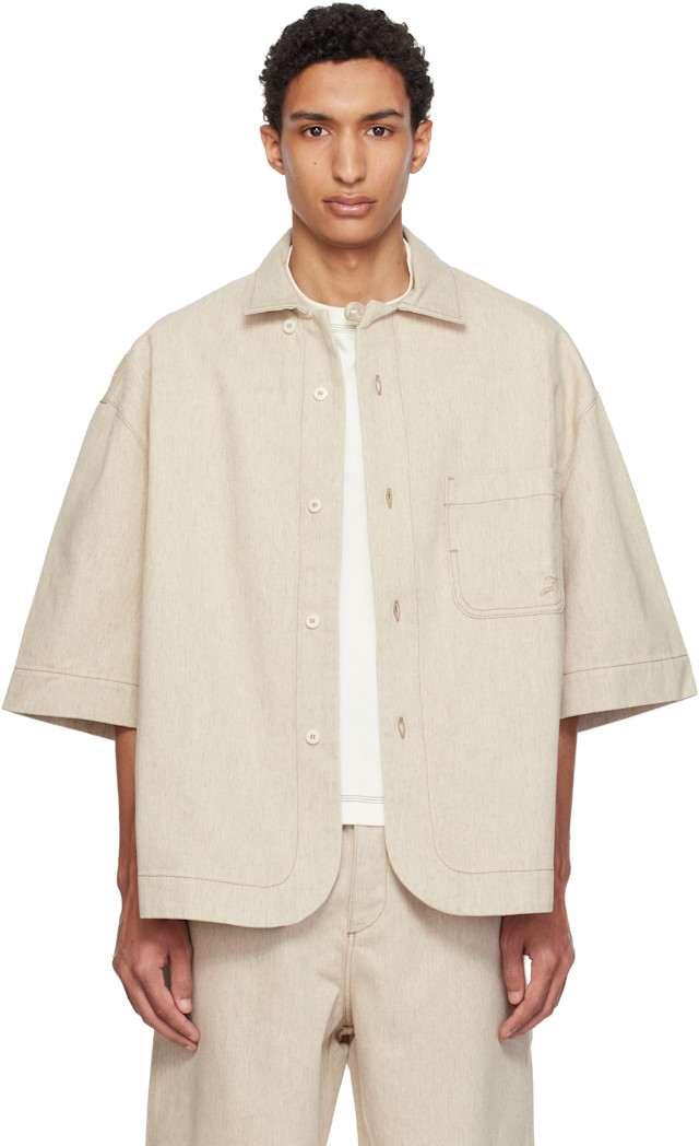 JACQUEMUS: ベージュ 'The Paysan de-Nîmes' デニムシャツ | SSENSE 日本
