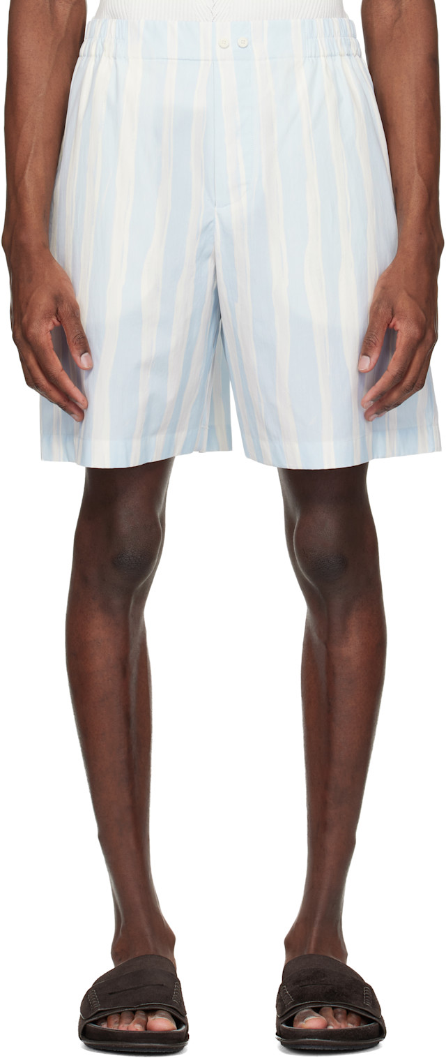 JACQUEMUS: Blue & Beige 'The Caleçon Boxer' Shorts | SSENSE