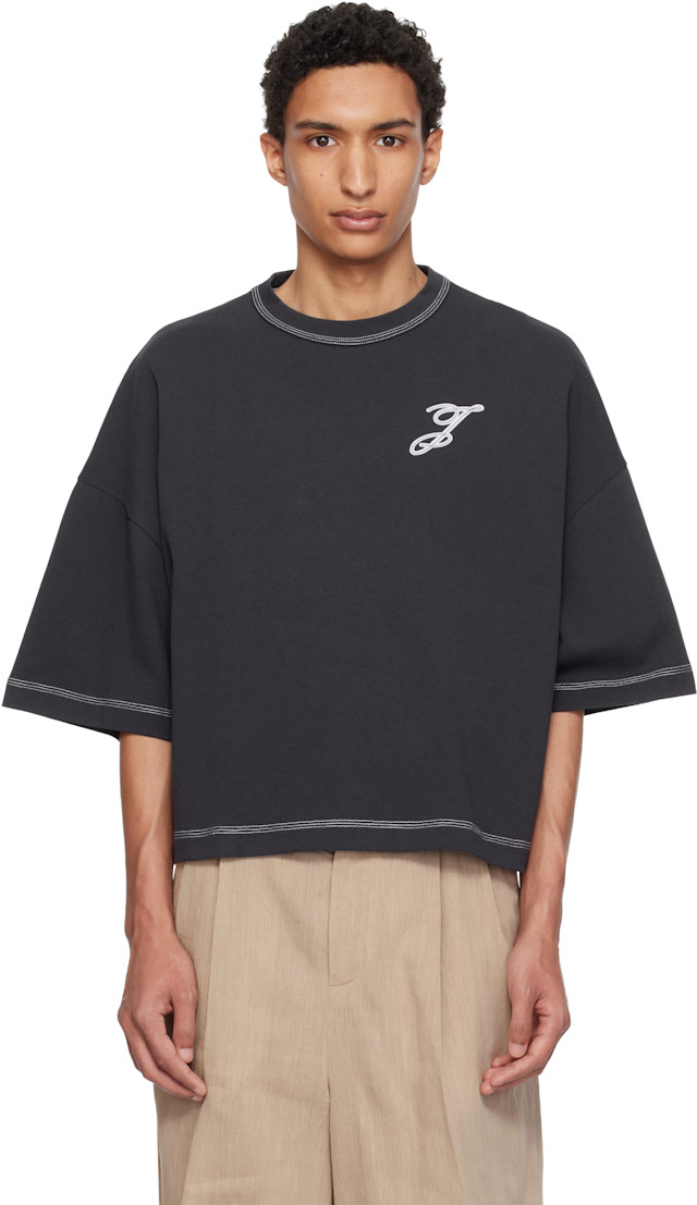 JACQUEMUS: Navy 'The Letro' T-shirt | SSENSE