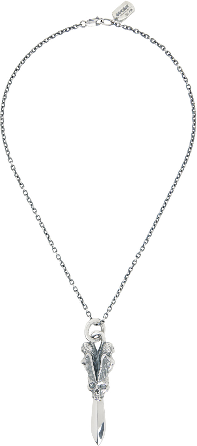 YOHJI YAMAMOTO: Skull Dagger Pendant Necklace | SSENSE