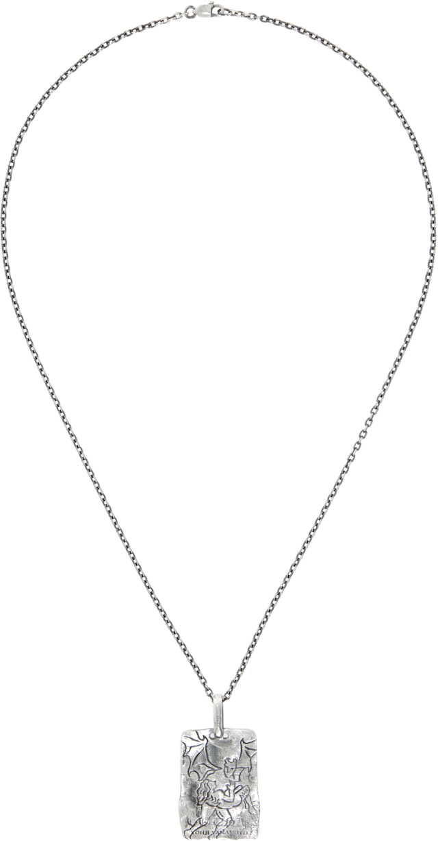 YOHJI YAMAMOTO: Devil Plate Pendant Necklace | SSENSE