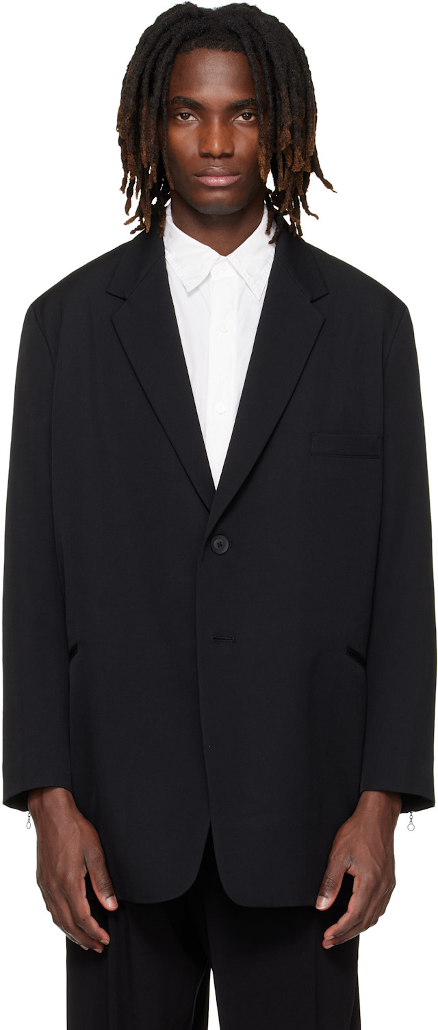 YOHJI YAMAMOTO: Black Double Button Blazer | SSENSE United Kingdom