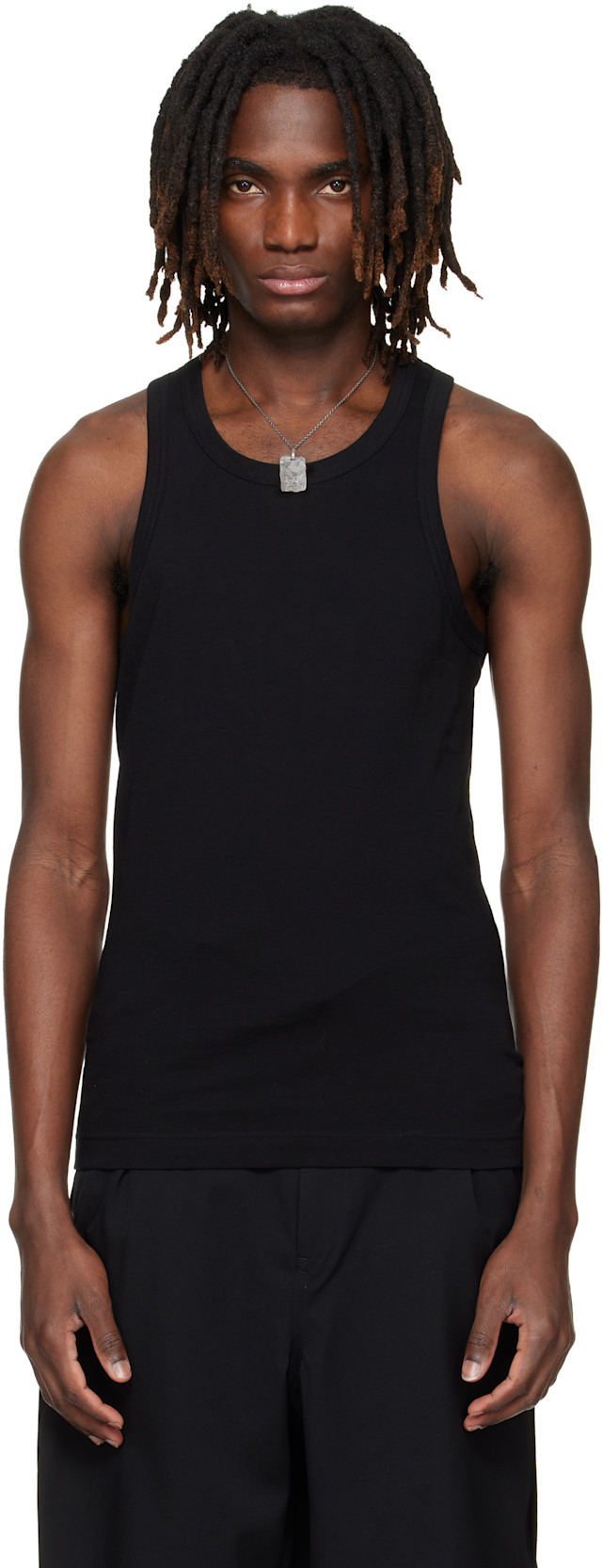 YOHJI YAMAMOTO: Black Ultima PS Tank Top | SSENSE