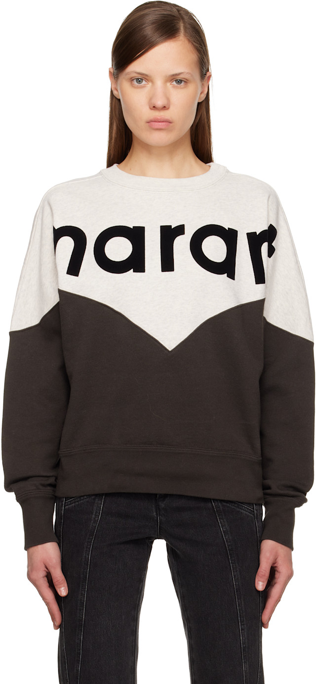 Isabel Marant Etoile: Gray & Black Houston Sweatshirt | SSENSE