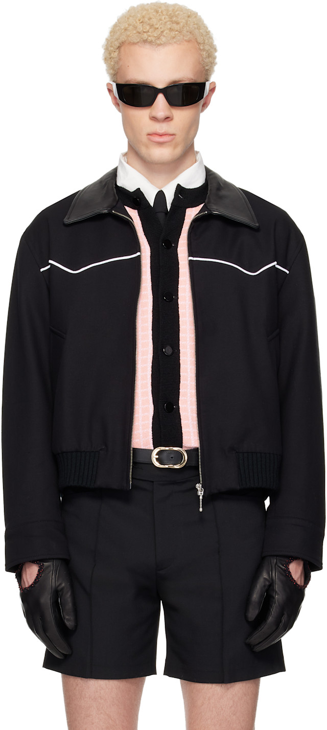 Ernest W. Baker: Black Western Harrington Jacket | SSENSE