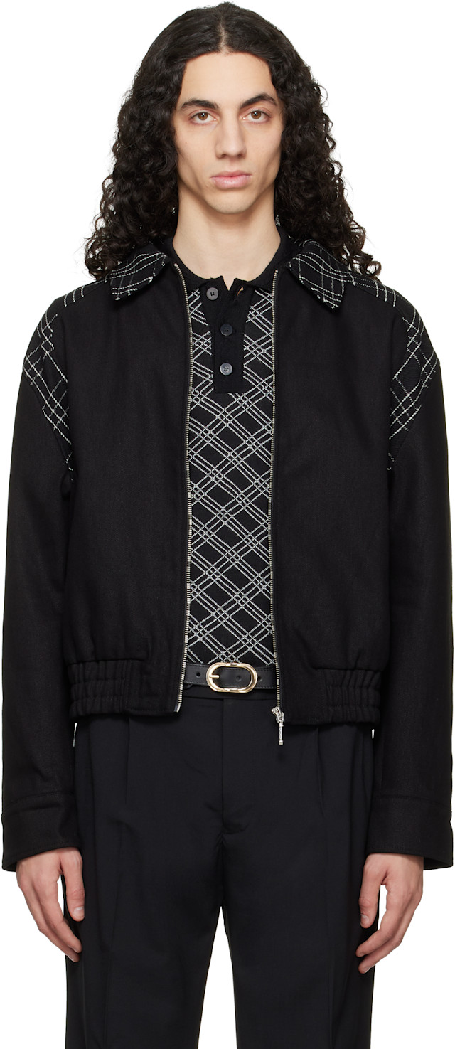 Ernest W. Baker: Black Varsity Jacket | SSENSE