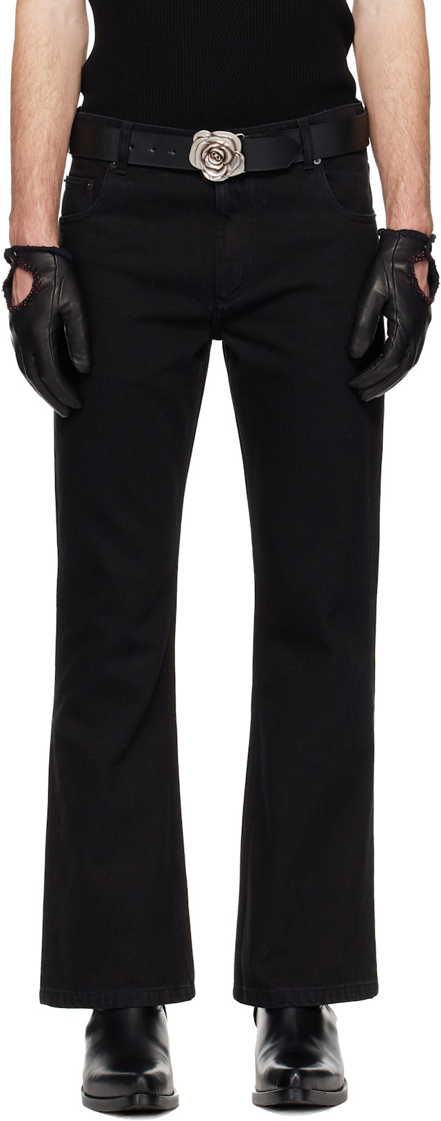 Ernest W. Baker: Black Flare Jeans | SSENSE