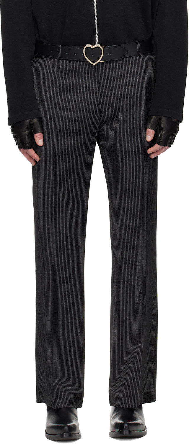Ernest W. Baker: Black Loose Fit Flare Trousers | SSENSE