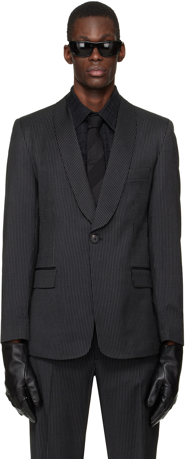 ꧁꧂Ernest W. Baker Ernest W. Baker: Black Tuxedo Blazer | SSENSE