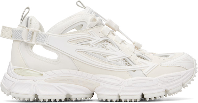 Off-White: White 'Be Right Back' Open Sneakers | SSENSE