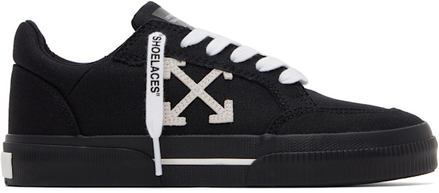 Off-White: Black Low Vulcanized Sneakers | SSENSE