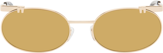 Off-White: Gold OW2030 Sunglasses | SSENSE