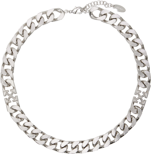 Off-White: Arrow Chain Textured Necklace | SSENSE