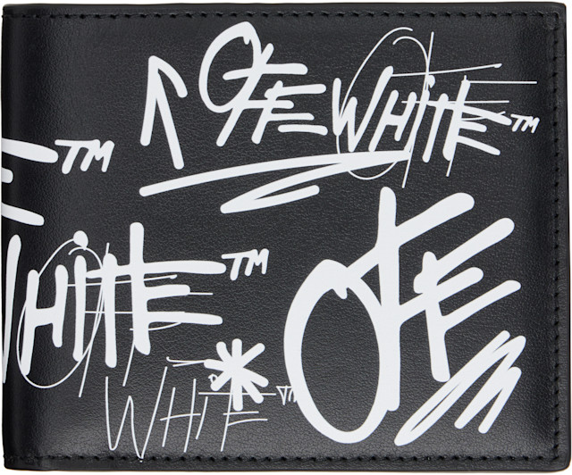OFF WHITE 財布 ケース ウォレット Off-White: Black Logo Bifold Wallet | SSENSE