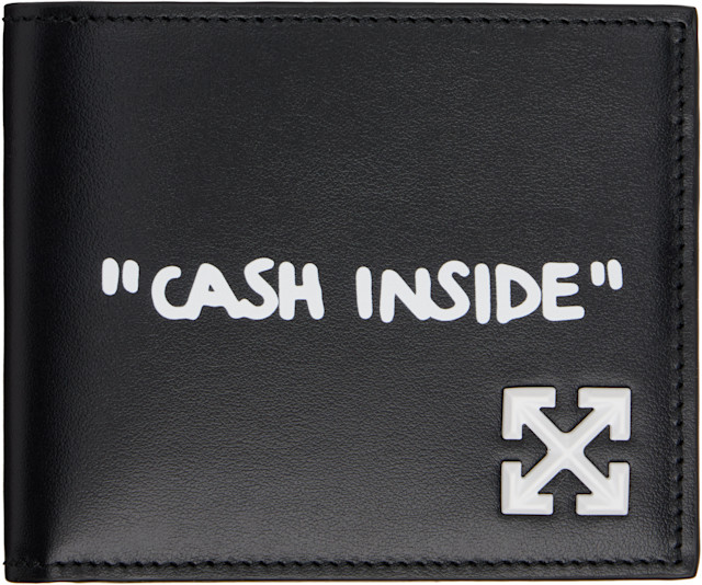 Off-White: Black Jitney Quote Bifold Wallet | SSENSE