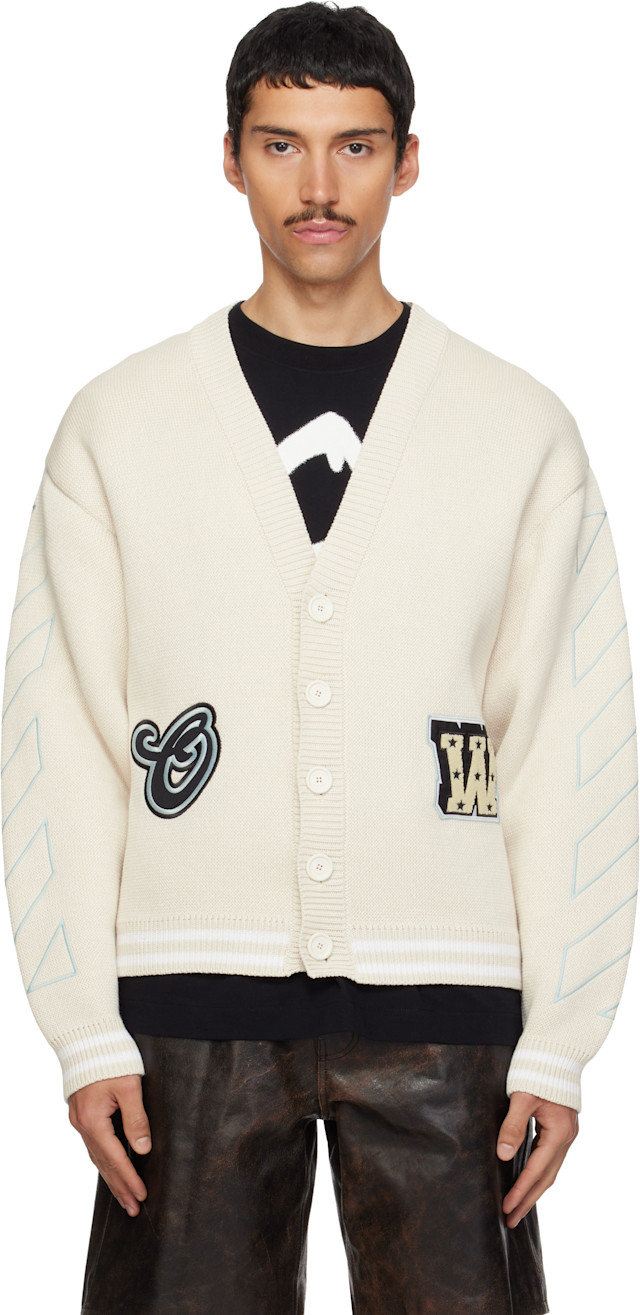Off-White: Off-White Star Varsity Knit Cardigan | SSENSE
