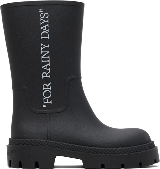 Off-White ブラック レインブーツ SIZE35 Off-White: ブラック Reboot 'Rainy Days' ブーツ | SSENSE 日本