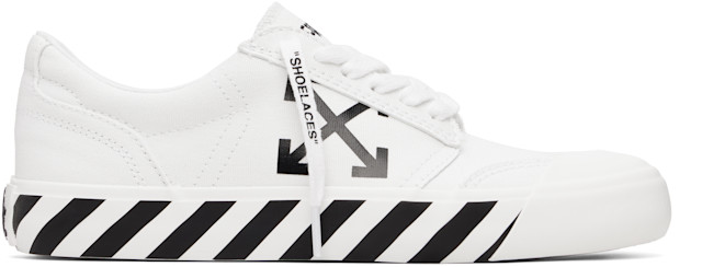 Off-White: White Vulcanized Undercut Sneakers | SSENSE