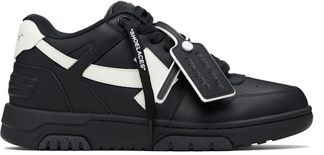 挨拶&メッセージ不要 Off-White: Black 'Out Of Office' Leather Sneakers | SSENSE