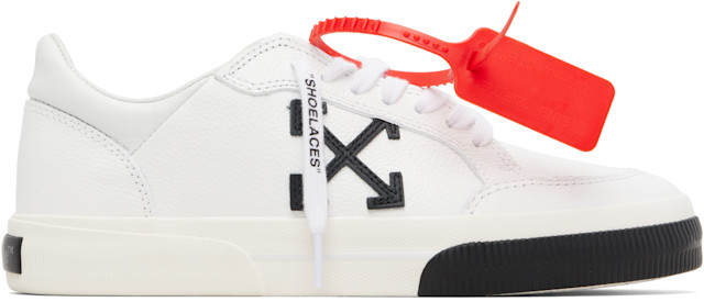 Off-White: White Vulcanized Low Sneakers | SSENSE