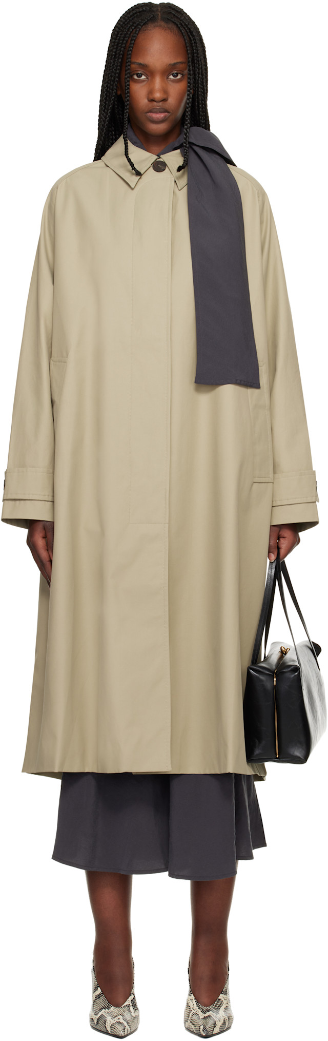Studio Nicholson: Beige Holin Technical Cotton Trench Coat