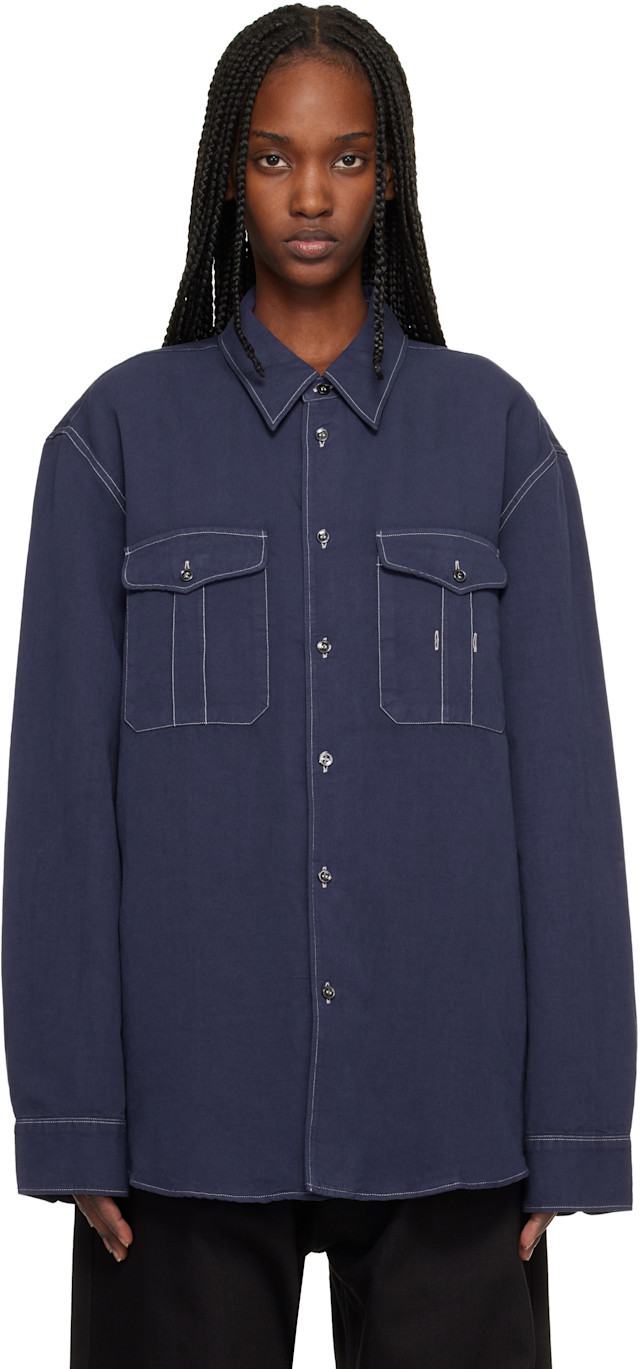 Studio Nicholson: Blue Louro Shirt | SSENSE Argentina